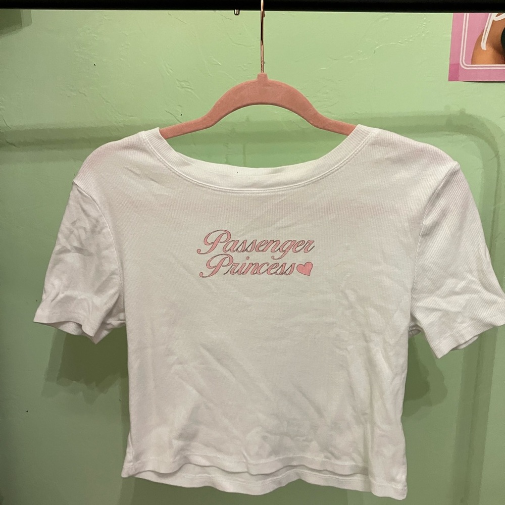 Grayson Threads White and Pink Crop Top